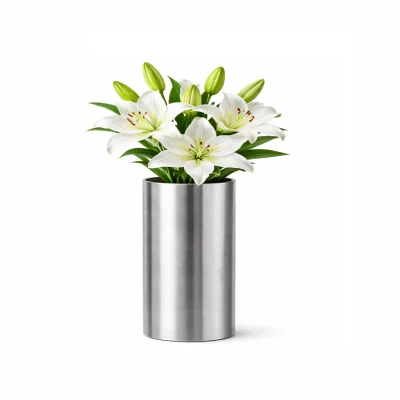 Paslanmaz Çelik Slindirik Vazo